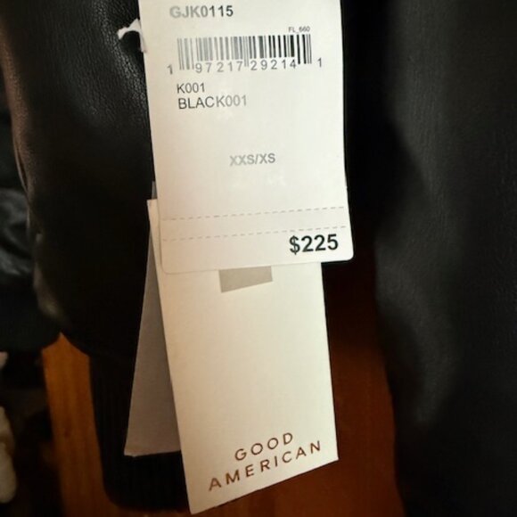 Good american woman's faux leather bomber XXS - oversized will fit MED - Picture 3 of 4
